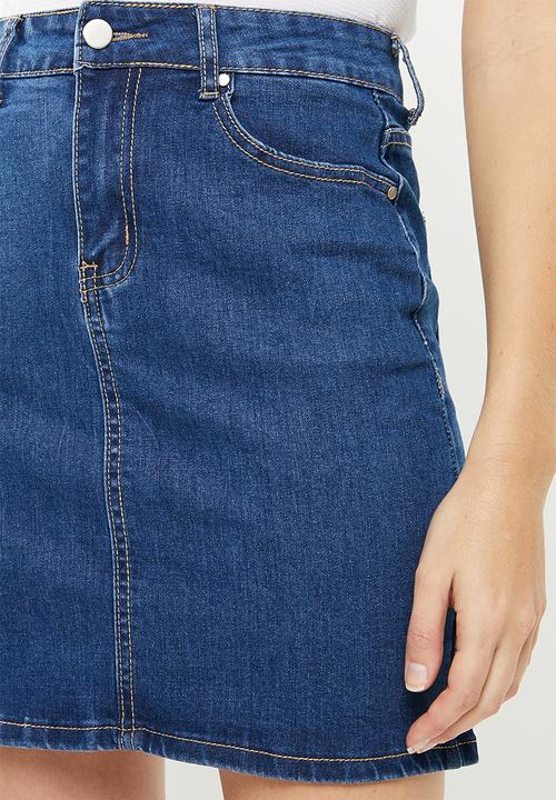 Superbalist - Denim slim fit mini skirt -  blue