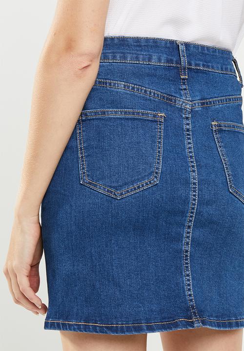 Superbalist - Denim slim fit mini skirt -  blue