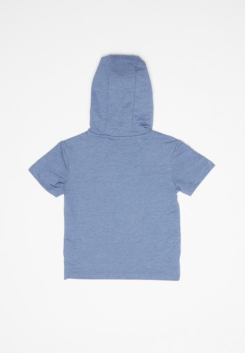 POLO - Boys Jason short sleeve hooded pullover - blue
