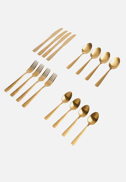 Excellent Houseware - Cutlery set 16 pcs - matte copper