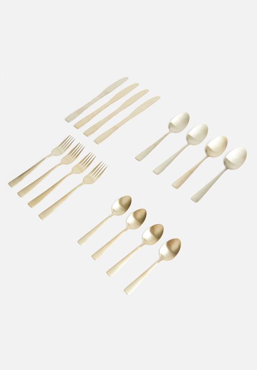 Excellent Houseware - Cutlery set 16pcs - matte gold