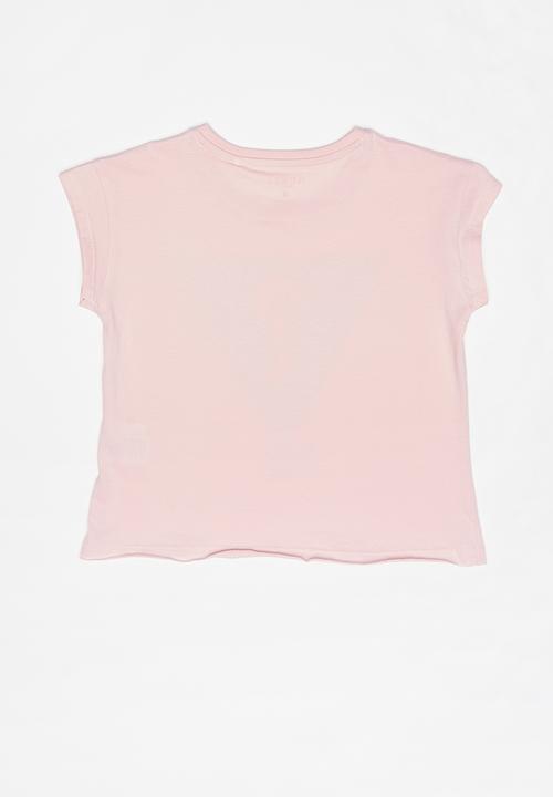 GUESS - Teens short sleeve rainbow tri tee - pink