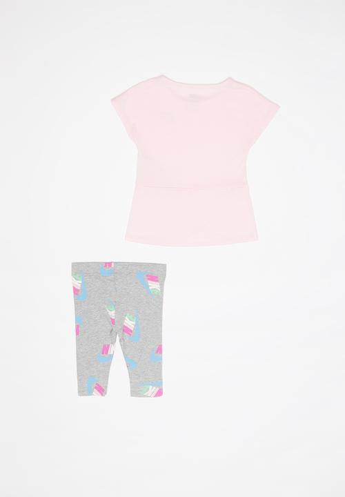 Nike - Toss tunic & tights set - grey & pink