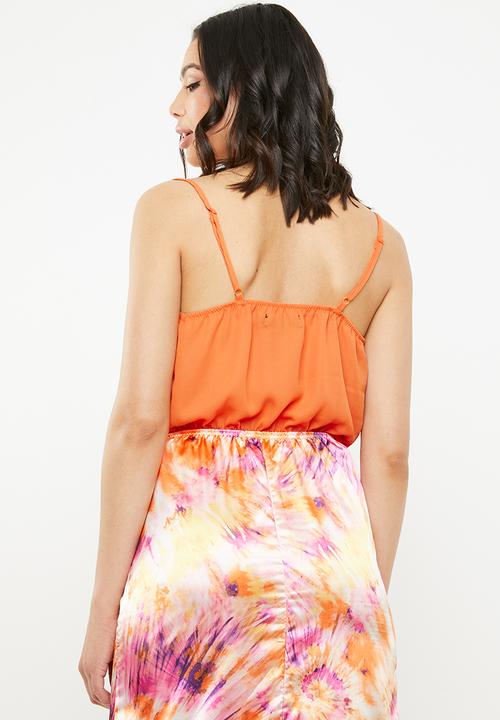 Missguided - Cowl front strappy bodysuit - orange