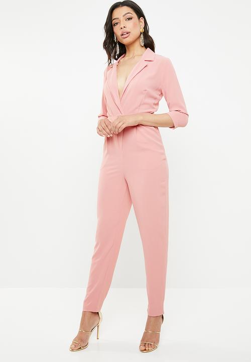 Missguided - Collared belted jumpsuit - pink