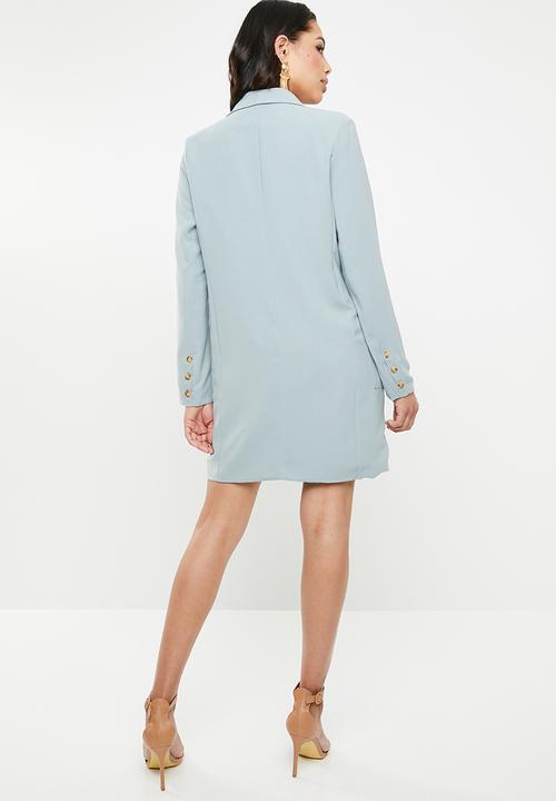 Missguided - Plunge oversized blazer dress - blue
