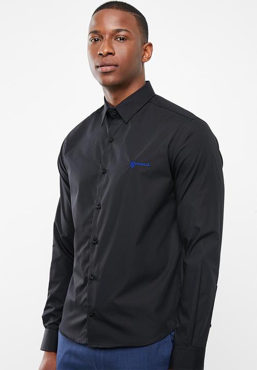 Pringle of Scotland - Mcneill long sleeve styled shirt - black