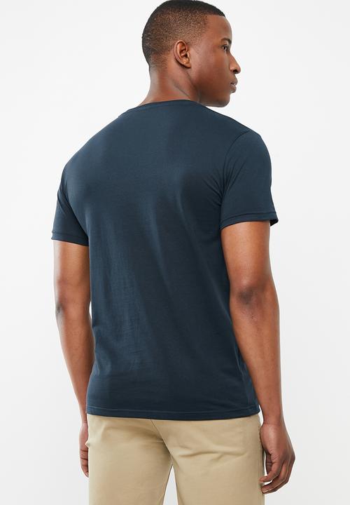 POLO - Jacob crest print short sleeve crew neck  - navy