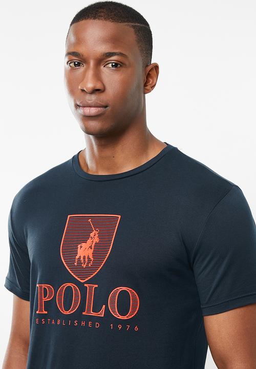 POLO - Jacob crest print short sleeve crew neck  - navy