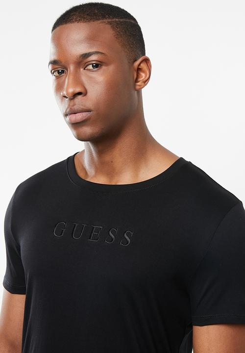 GUESS - Pima embroidered logo tee - black