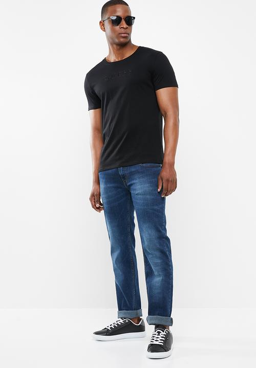 GUESS - Pima embroidered logo tee - black