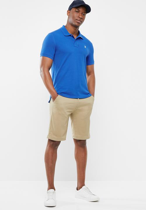 POLO - Carter custom fit short sleeve pique golfer - blue