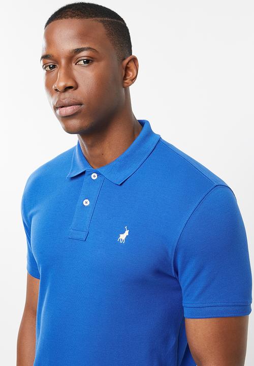 POLO - Carter custom fit short sleeve pique golfer - blue