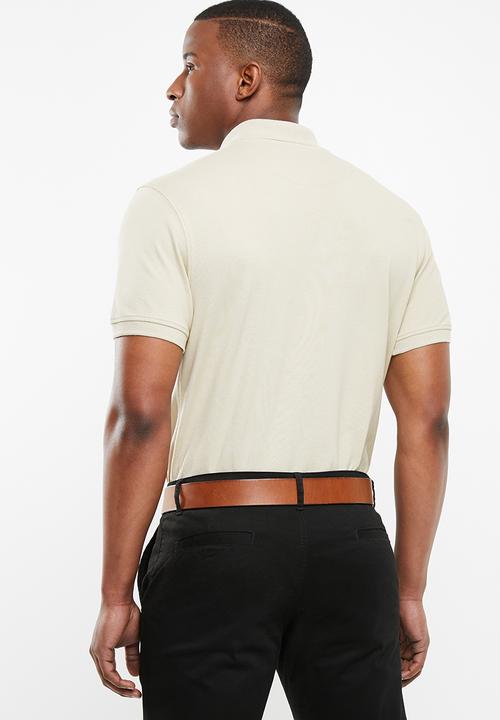 POLO - Carter custom fit short sleeve pique golfer - beige 