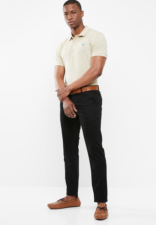 POLO - Carter custom fit short sleeve pique golfer - beige 