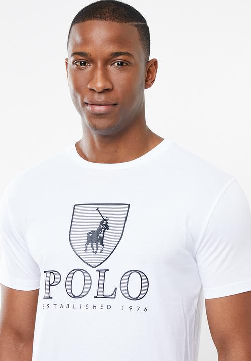 POLO - Jacob crest print short sleeve crew neck - white