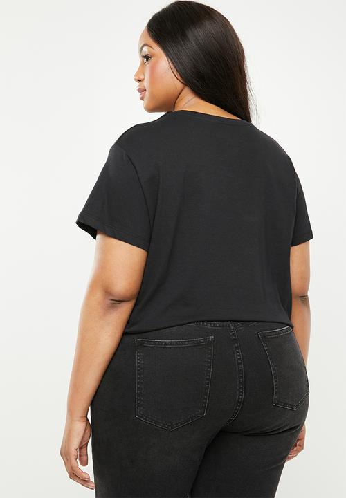 Cotton On - Curve graphic tee versailles - black