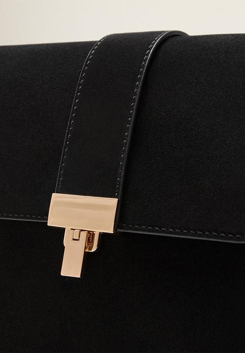 MANGO - Chain leather bag - black