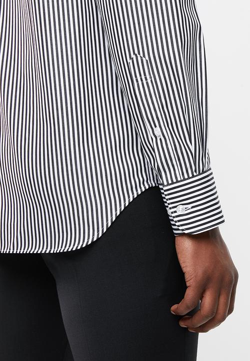 POLO - Greig bengal stripe signature long sleeve shirt - black & white