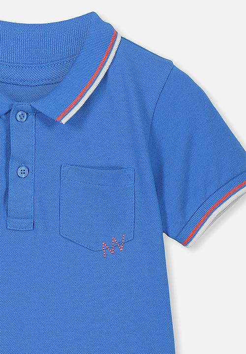 Cotton On - Kendricks short sleeve polo tee - blue