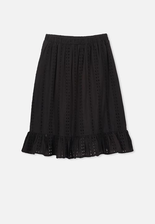 Cotton On - Raquel ruffle midi skirt - black