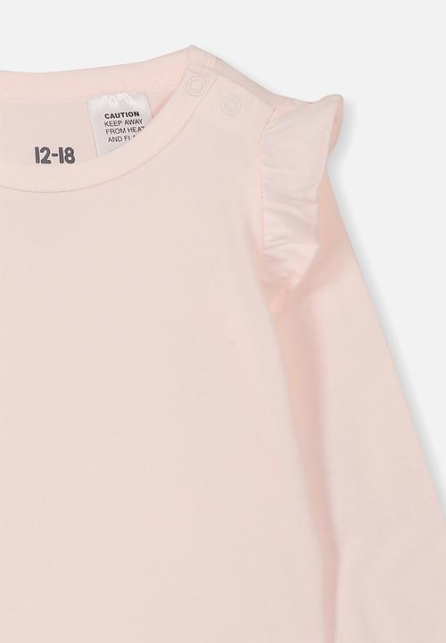Cotton On - The long sleeve ruffle bubbysuit - pink