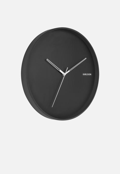 Present Time - Hue metal wall clock - black