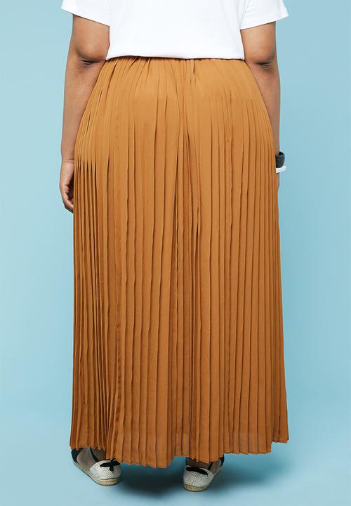 Superbalist - Pleated maxi skirt - rust 