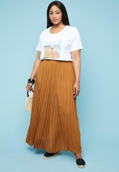 Superbalist - Pleated maxi skirt - rust 