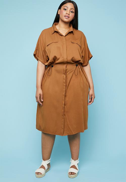 Superbalist - Utility shirt dress - rust 