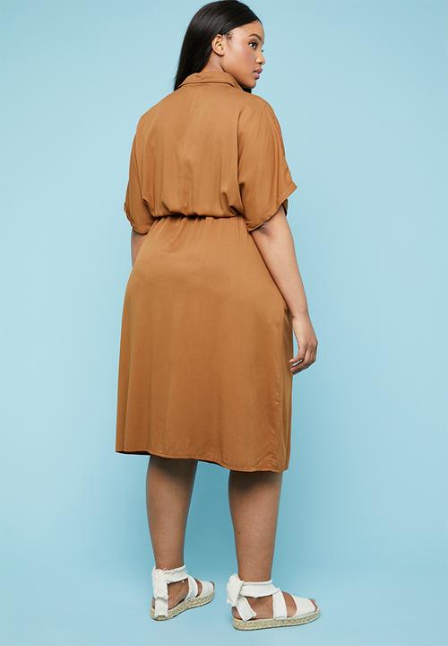Superbalist - Utility shirt dress - rust 