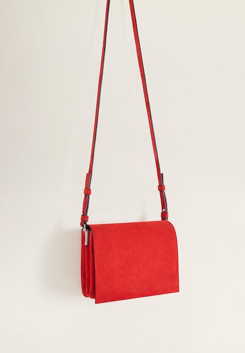 MANGO - Leather mini bag - red