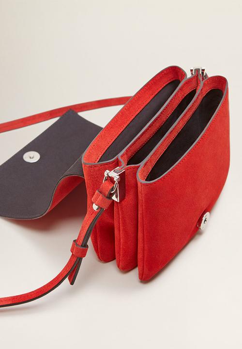 MANGO - Leather mini bag - red