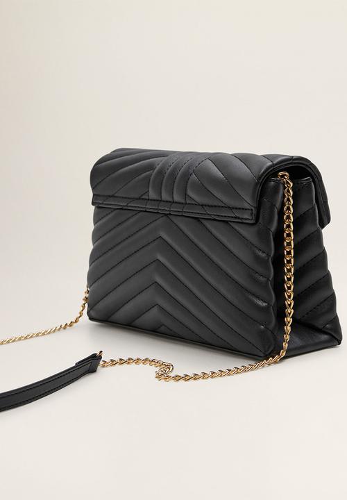 MANGO - Flap crossbody bag - black