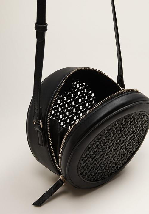 MANGO - Laser-cut round bag - black