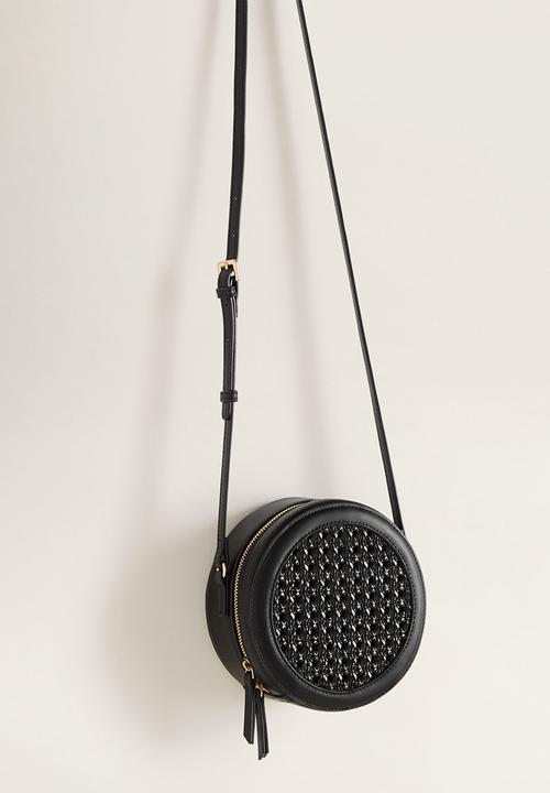 MANGO - Laser-cut round bag - black