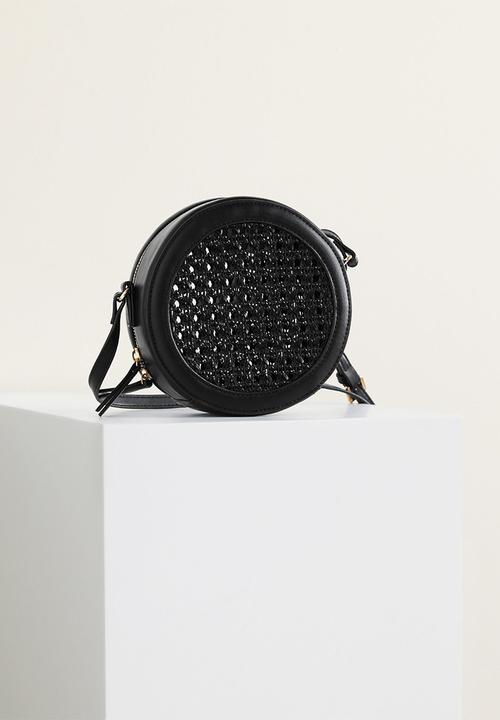 MANGO - Laser-cut round bag - black