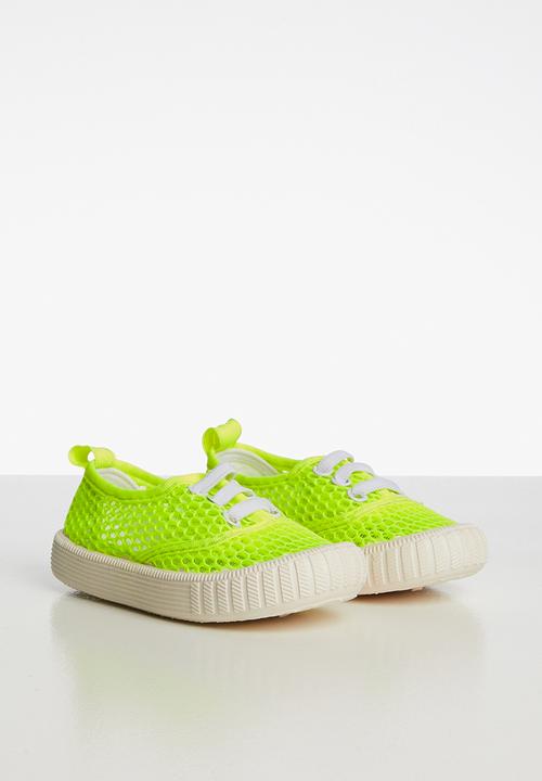 Pop Candy - Mesh  lace up sneaker - yellow