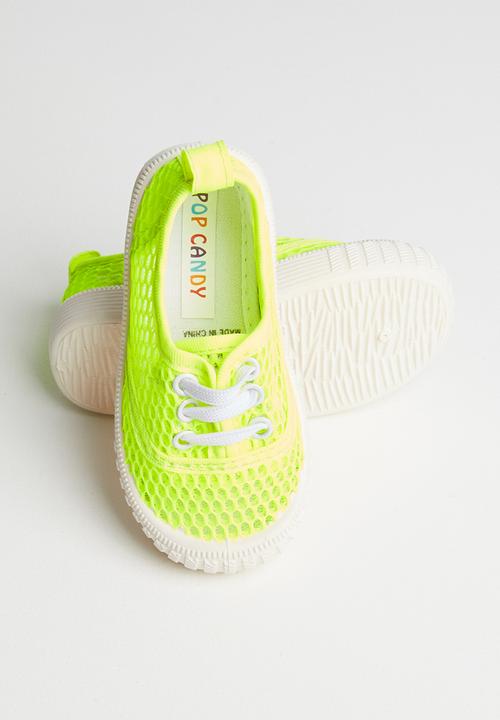 Pop Candy - Mesh  lace up sneaker - yellow