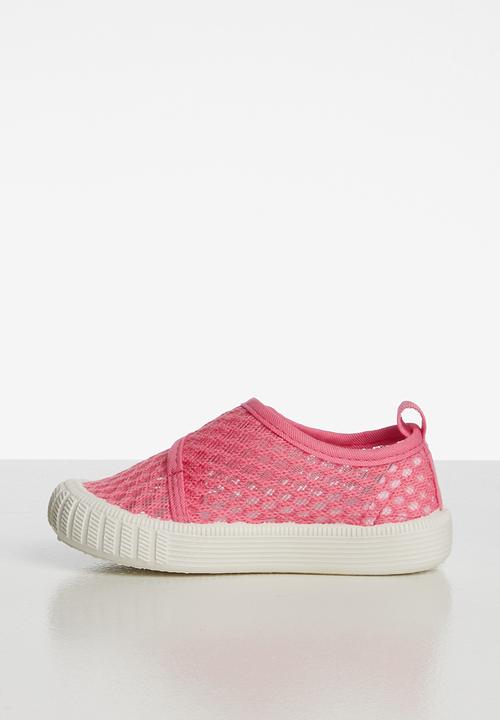 Pop Candy - Velcro strap mesh sneaker - pink