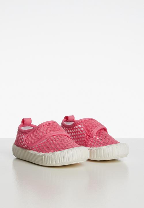 Pop Candy - Velcro strap mesh sneaker - pink