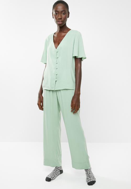 Superbalist - Sleep shirt & pants set - green