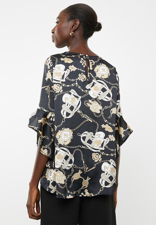 Revenge - Flutter sleeve top - multi 