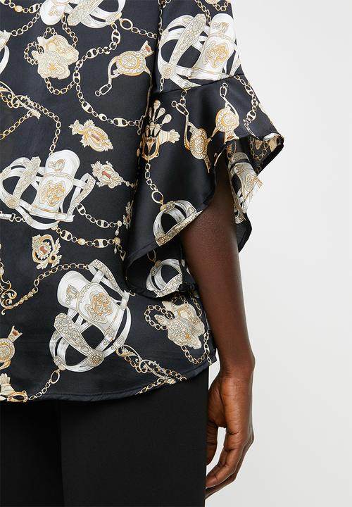 Revenge - Flutter sleeve top - multi 