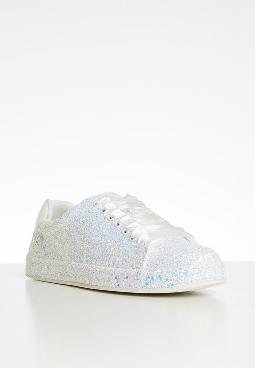 Sauwia glitter lace-up sneaker - white 