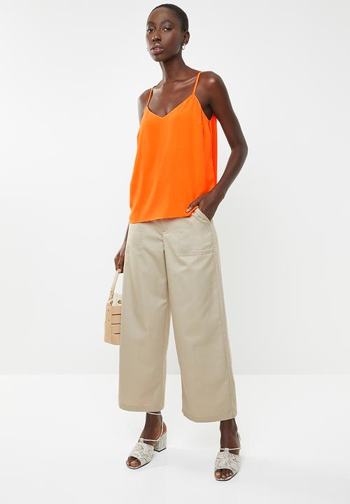 New Look - Cleo cross back neon cami - orange