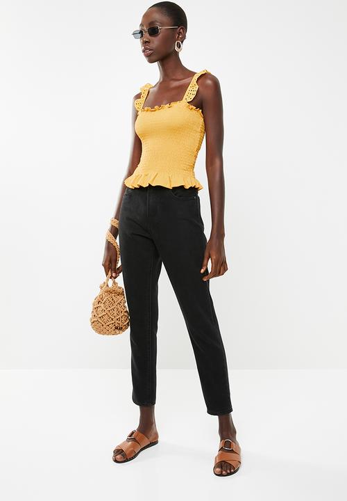 New Look - Shirred trim sleeveless vest - yellow