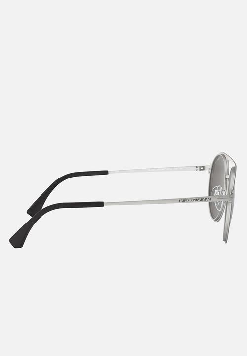 Emporio Armani - Round sunglasses 53mm - black & silver