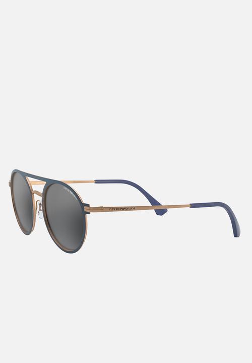 Emporio Armani - Round sunglasses 53mm - black & copper
