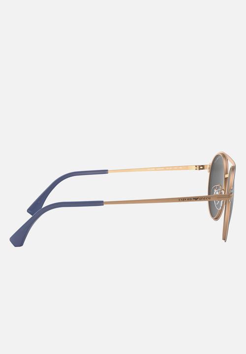 Emporio Armani - Round sunglasses 53mm - black & copper